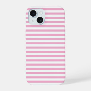 Pink White Vertical Stripe Pattern Design iPhone 15 Case