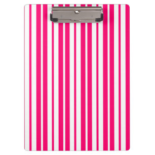 Pink White Vertical Stripes Pattern Design Clipboard