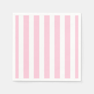 Pink & White Vertical Stripes Shabby Chic Stripe Napkin