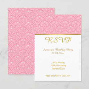 Pink White Vintage ALL Occasion RSVP Invitation