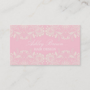 Pink & White Vintage Lace Business Card