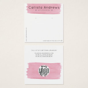 Pink White Watercolor Brushstroke Earring Display