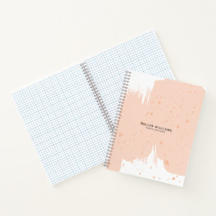 Pink & White Watercolors Brushstroke Notebook