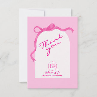 Pink White Wedding Organizer Business Thank you