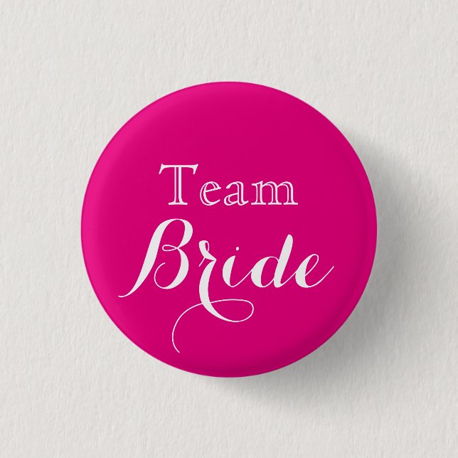 Pink White Wedding Team Bride 3 Cm Round Badge (Front)