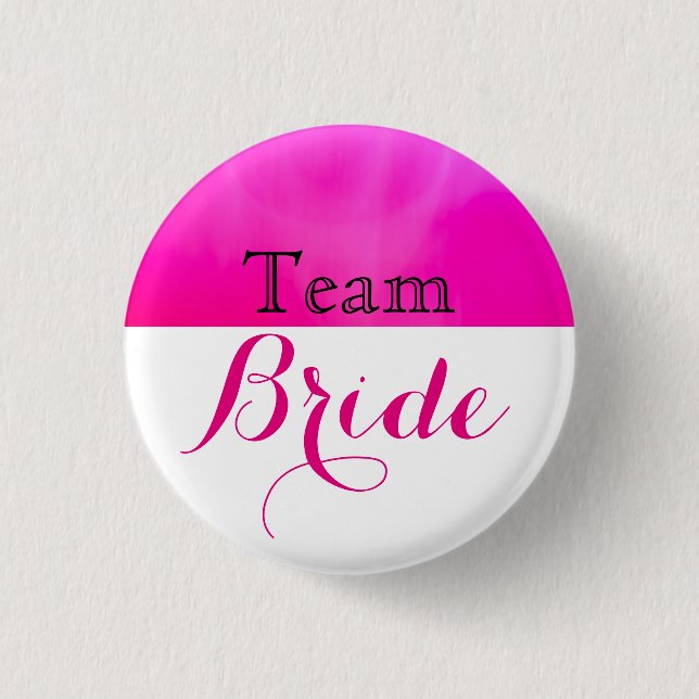 Pink & White Wedding Team Bride 3 Cm Round Badge (Front)