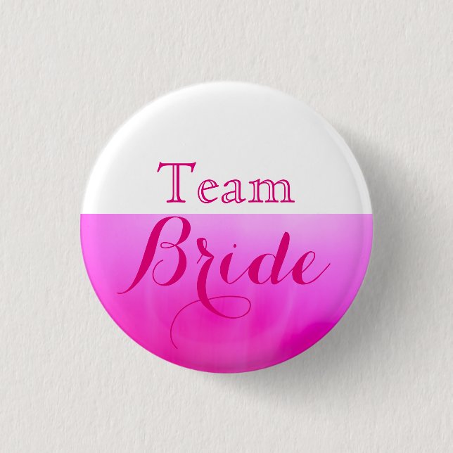 Pink & White Wedding Team Bride 3 Cm Round Badge (Front)