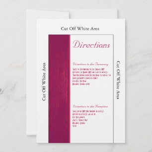 Pink/White Wood Grain Wedding Directions Card