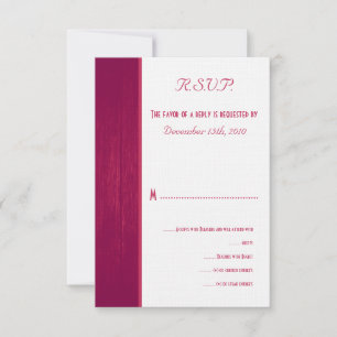Pink/White Wood Grain Wedding RSVP Card