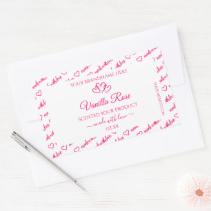 Pink White Word Cloud Frame Product Labels Hearts