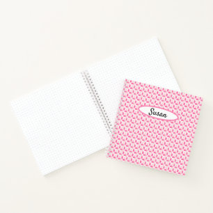 Pink White Woven Checks Bullet Journal