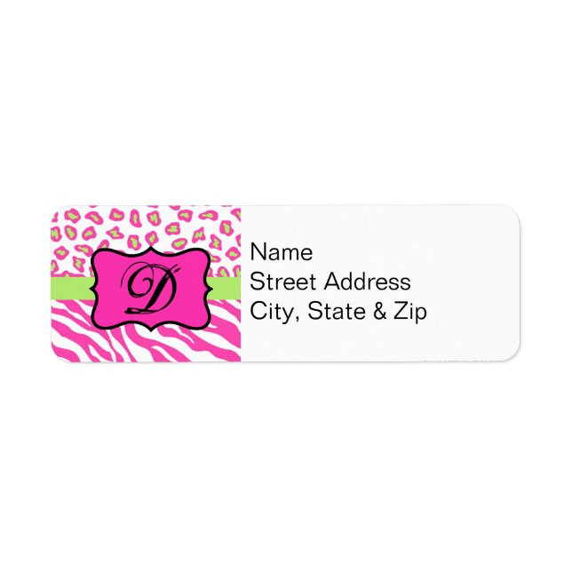 Pink & White Zebra & Cheeta Skin Personalised (Front)