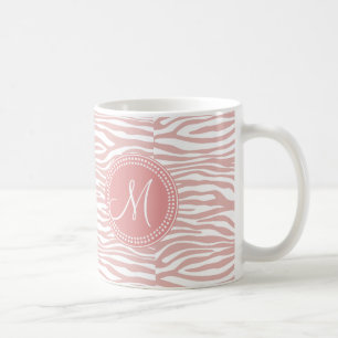 Pink & White Zebra Pattern Coffee Mug