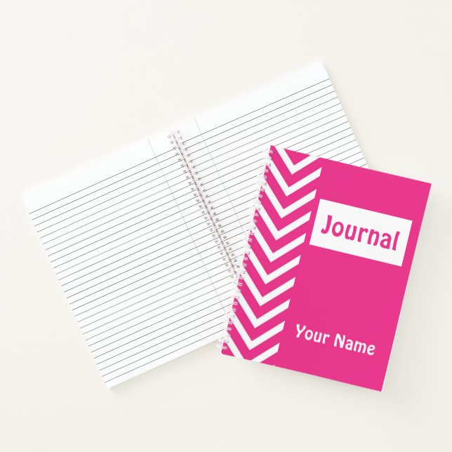 Pink & White Zigzag Chevron Pattern Journal (Inside)