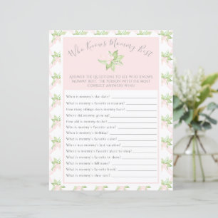 Pink Who Knows Mommy Best Baby Shower Game