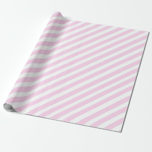 Pink Wide Stripe Holiday Wrapping Paper