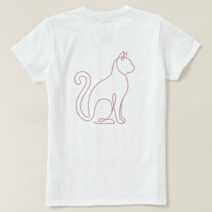 Pink Wifey Minimalist Cat White T-Shirt