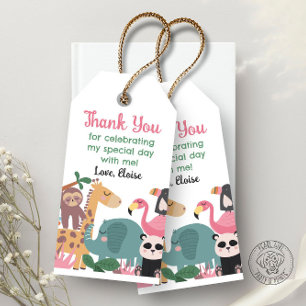 Pink Wild Animal Gift Tags