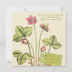 Pink Wild Flower Botanical Dinner Invitations
