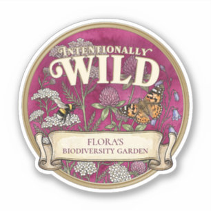 Pink Wild Pollinator Garden Vinyl Cut-Out Sticker