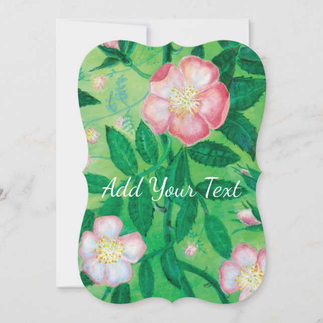 Pink Wild Rose blossom secret garden customisable  (Front)