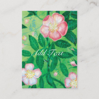 Pink Wild Rose blossom secret garden Enclosure Card