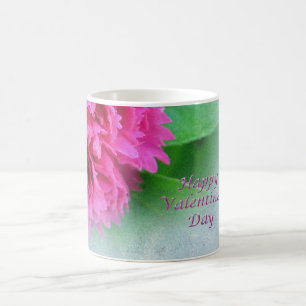 pink wild rose happy valentine's day coffee mug
