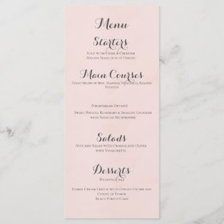 Pink Wild Roses Menu