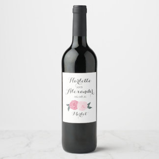 Pink Wild Roses Wine Label