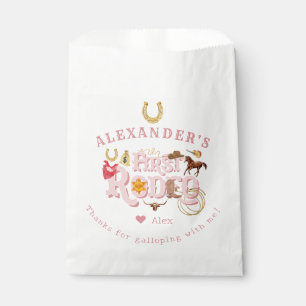 Pink Wild West First Rodeo Baby Girl 1st Birthday Favour Bags