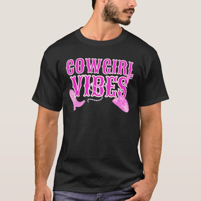Pink Wild West Western Rodeo Yeehaw Country Cowgir T-Shirt (Front)