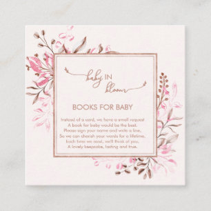 Pink Wildflower Baby in Bloom Books for Baby Enclosure Card
