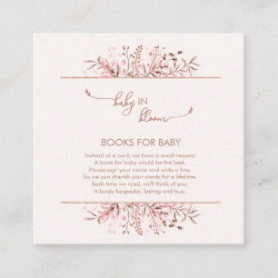 Pink Wildflower Baby in Bloom Books for Baby Enclosure Card