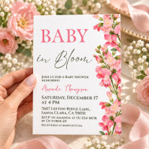 Pink Wildflower Baby in Bloom Girl Shower
