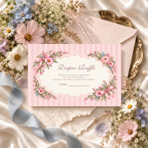 Pink Wildflower Baby Shower Diaper Raffle