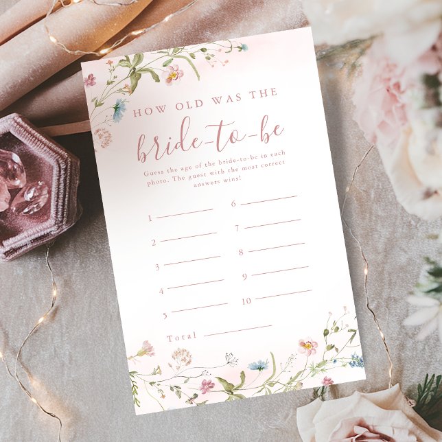 Pink Wildflower boho how old was the bride game (Pink Wildflower boho how old was the bride game)