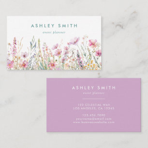 Pink Wildflower Business Card