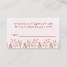 Pink Wildflower Garden Diaper Raffle Enclosure
