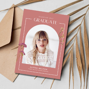 Pink Wildflower Girls High School Graduation