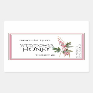 Pink Wildflower Honey Label (Date Harvested)