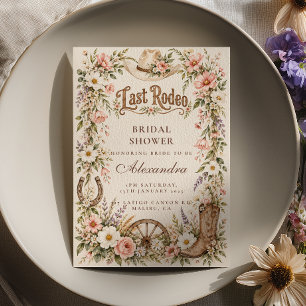 Pink Wildflower Last Rodeo Bridal Shower Invitation