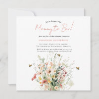 Pink Wildflower Mummy To Bee Baby Shower