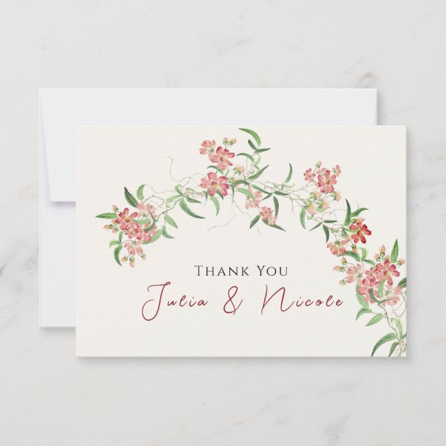 Pink Wildflower Rose Spring Garland Wedding (Front)