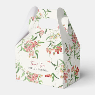 Pink Wildflower Rose Spring Garland Wedding Favour Box