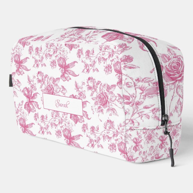 Pink Wildflower Tea Bridal Shower Dopp Kit (Right Corner)