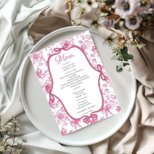 Pink Wildflower Tea Party Bridal Shower party Menu