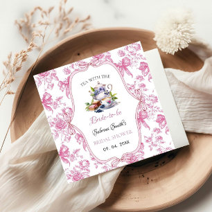 Pink Wildflower Tea Party Bridal Shower party Napkin