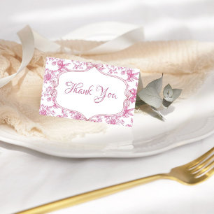 Pink Wildflower Tea Party Bridal Shower Thank You Card