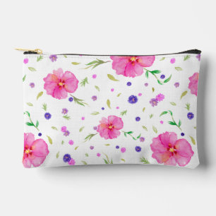 Pink Wildflower Watercolor Pouch Gift for Mom
