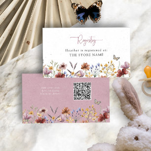 Pink Wildflowers Baby Shower Enclosure Card
